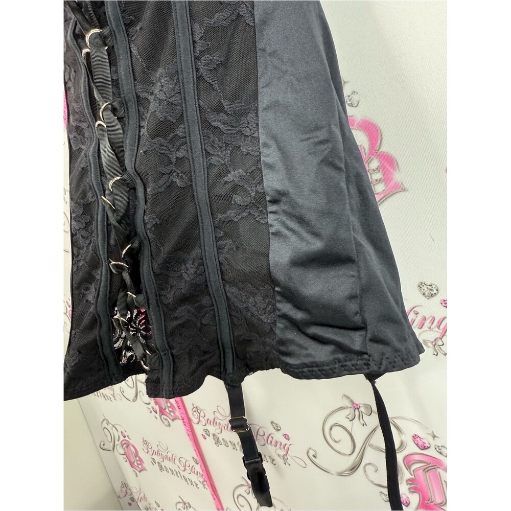 La SENZA tank top corset lace sexy straps Black Lace-Up Bustier Tank Top - Picture 7 of 16